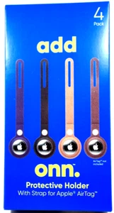 onn. Protective Holder With Strap for Apple Air Tag Pack Of 4 NEW! - Picture 1 of 2