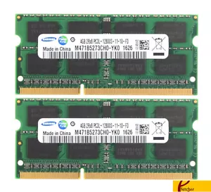 8GB (2 x 4GB) SODIMM DDR3 Laptop PC3 12800 DDR3 1600 204pin Ram Memory - Picture 1 of 1