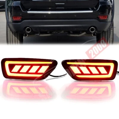 Luzes de freio traseiras de LED pretas para Jeep Grand Cherokee 2011 2012-2020 - Imagem 1 de 4