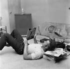 Clint Eastwood listens to records at his home October 1 1959 Old TV Photo