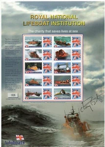 Hoja de estampillas de Buckingham - botes salvavidas RNLI - firmados por Sir Chay Blyth - Imagen 1 de 1