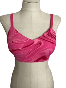 NOBO NO BOUNDARIES BONDED VOOP FUCHSIA BRALETTE V-NECK STRETCH KNIT BRA Sz XS* - Picture 1 of 8