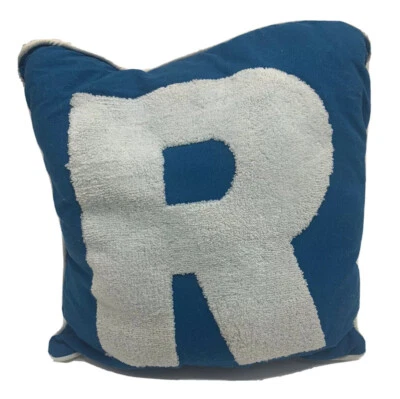 Blue Throw Pillow Alphabet Letter Initial "R" Kids Teen Pill - Image 1 of 4