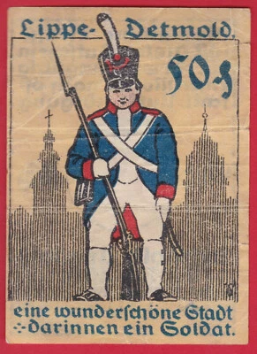 R* GERMANY LIPPE-DETMOLD 50 PFENNIG 1920 FINE DETAILS #N530 - Image 1 of 2