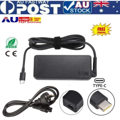 USB-C Type-C Adapter Laptop Charger Power 65W For Lenovo ThinkPad Acer Dell HP - image 1 of 4