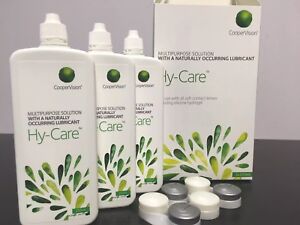 Hy-Care multipurpose contact lens solution 3 x 250ml plus 3x cases CLEARANCE