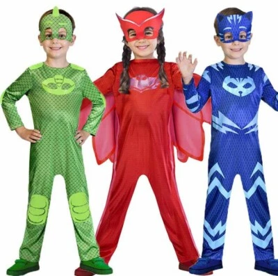 Boys Girl Kids Superhero PJ Masks Costume Cape Mask Owlette Catboy Cosplay Party - image 1 of 4