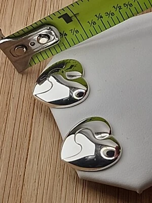 Pendientes de clip vintage de plata de ley CHRISTOFLE HEART colección VESTIAIRE Foto 1 de 4