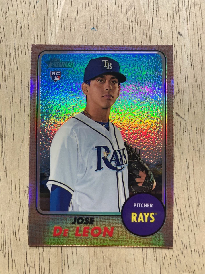 2017 Topps Heritage #642 JOSE DE LEON (RC) Chrome Refractor #/568 - Image 1 of 1