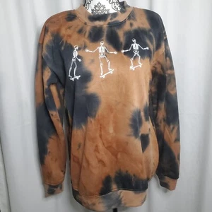Suéter Pullover Esqueleto Skateboarding Marrón Y Negro Mediano - Imagen 1 de 7
