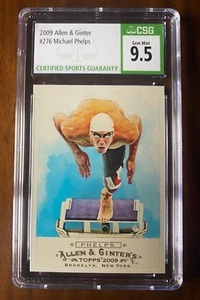 2009 Topps Allen & Ginter Michael Phelps Rookie RC #276 ~ CSG 9.5 GEM Mint - Picture 1 of 2