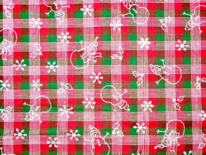 Snowman Christmas Plaid Fabric,Snowflakes,Holly,Red/Green,Cotton,45x39"Jo-ann's - Picture 1 of 1