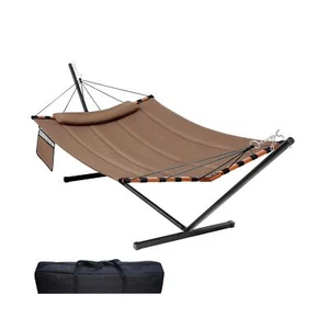 12FT 2 Person Hammock with Stand Included 55 x 79IN Large Hammock 450LB Capac... - Picture 1 of 6