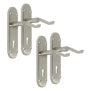 Epsom Satin Nickel Door Handle Set Internal Handles  170mm 2 Pairs - Picture 1 of 15