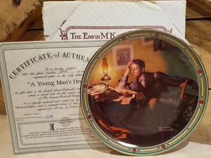 New Norman Rockwell A Young Man's Dream Collectors Plate 1986 - Swanky Barn - Picture 1 of 12