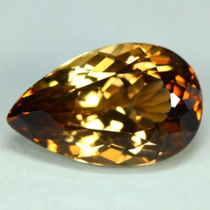 19.28 Cts_Loose Great Gemstone_100 % Natural Imperial Champagne Topaz_Nice Cut - Picture 1 of 3