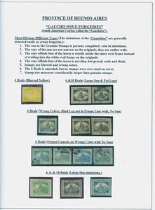 ARGENTINA 1850s Horse Rider - "GAUCHITOS" - REPRINTS & COUNTERFEITS study - Picture 1 of 1