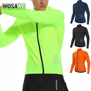 WOSAWE Men's Cycling Long Sleeve Jersey MTB Bike Riding Breathable Sports Tops - Picture 1 of 18