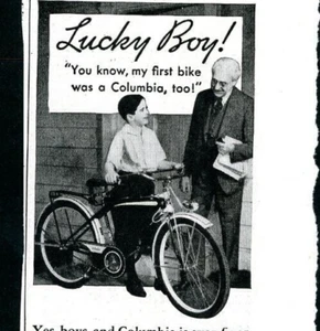 Anuncio de bicicletas Columbia 1936 Lucky Boy Westfield Mfg. Co MA - Imagen 1 de 4