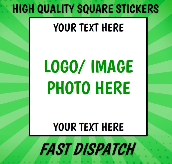 STICKWITHUZ PERSONALISED SQUARE PRINTED STICKERS CUSTOM LOGO LABELS BUSINESS MATTE