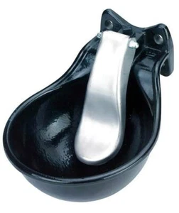 ABBEVERATOIO CON LINGUA INOX NERO GHISA PER CAVALLI VITELLI BOVINI VACCA - Foto 1 di 1