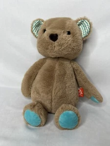 B Softies Plush Brown Tan Soft Cuddly Teddy Bear Stuffed Animal Blue Paws - Picture 1 of 11