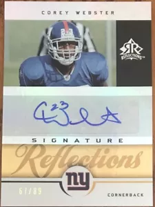 2005 Reflections Signature Reflections GOLD Corey Webster SR-CO #’d 67/89 - Picture 1 of 2