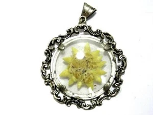 Runder filigraner silberfb. Anhänger mit Edelweiss IK2565 - Picture 1 of 2