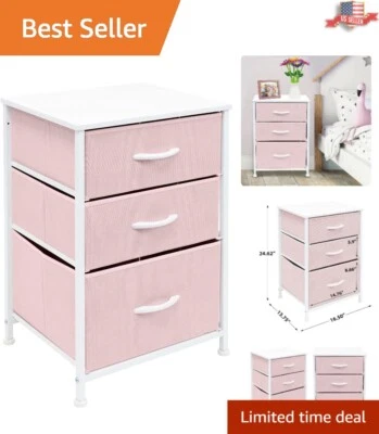 Mesita de noche multifuncional de 3 cajones - Marco de acero, tapa de madera - Almacenamiento y estilo Foto 1 de 4