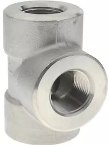 (Ships Fast) 3/4" NPT Forged Stainless Steel High Pressure 3000 Pipe Tee Fitting - Picture 1 of 3