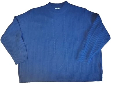 Vintage Liberty Blues Mens 6XL Sweater Wool Blend Navy Blue Cable Knit Pullover - Image 1 of 4