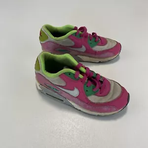 NIKE AIR MAX 90 WOLF GREY/FLASH LIME/PLATINUM (345018-021) GIRL'S YOUTH SZ 1.5Y - Picture 1 of 6
