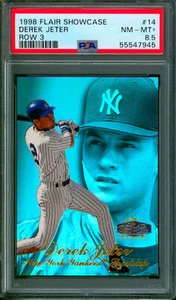 1998 Flair Showcase Row 3 DEREK JETER #14 Yankees SP HOF Rare NM-Mint+ PSA 8.5 - Picture 1 of 2
