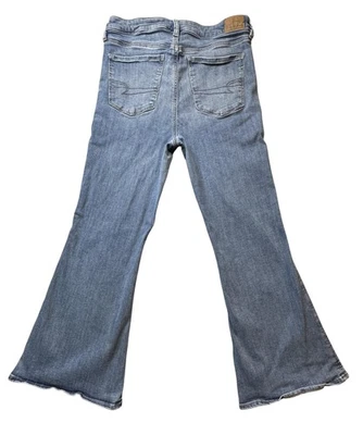 American Eagle Jeans Womens 12 Short Blue Super Hi Rise Flare Next Level Stretch - Image 1 of 4