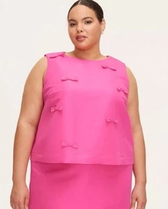 Camicetta canotta donna fiocco conchiglia - kate spade new york target rosa 2x fiocchi - Foto 1 di 4