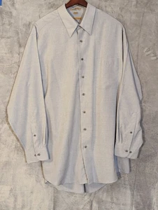 Milano Uomo Men's Long Sleeve Dress Shirt lightweight knit Size 17.5 34/35 - Picture 1 of 6