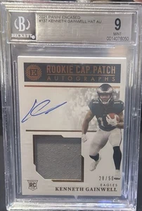 Kenneth Gainwell 2021 Encased Rookie Cap Patch Autograph /50 BGS 9 #137 RC Auto - Bild 1 von 2