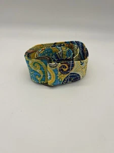 J. CREW Colorful Blues And Yellow Paisley Cotton Fabric Belt 1.75” Size M/L - Bild 1 von 2