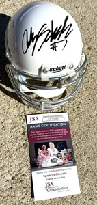 Minicasco blanco firmado por Cody Schrader de los Tigres de Missouri certificado de autenticidad JSA - Imagen 1 de 6