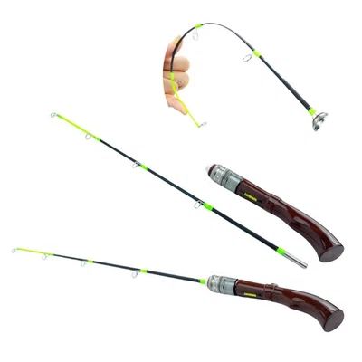 1 Pieza Caña de Pescar Hielo Sección Corta Caña de Pescar 55cm Invierno Caña de Pescar Foto 1 de 4