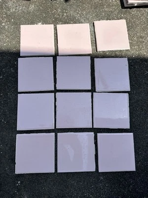 Reclaimed Pink Ceramic Tile Wenczel 12 Pieces 1960s  4 1/4” Vintage MCM - Image 1 of 3