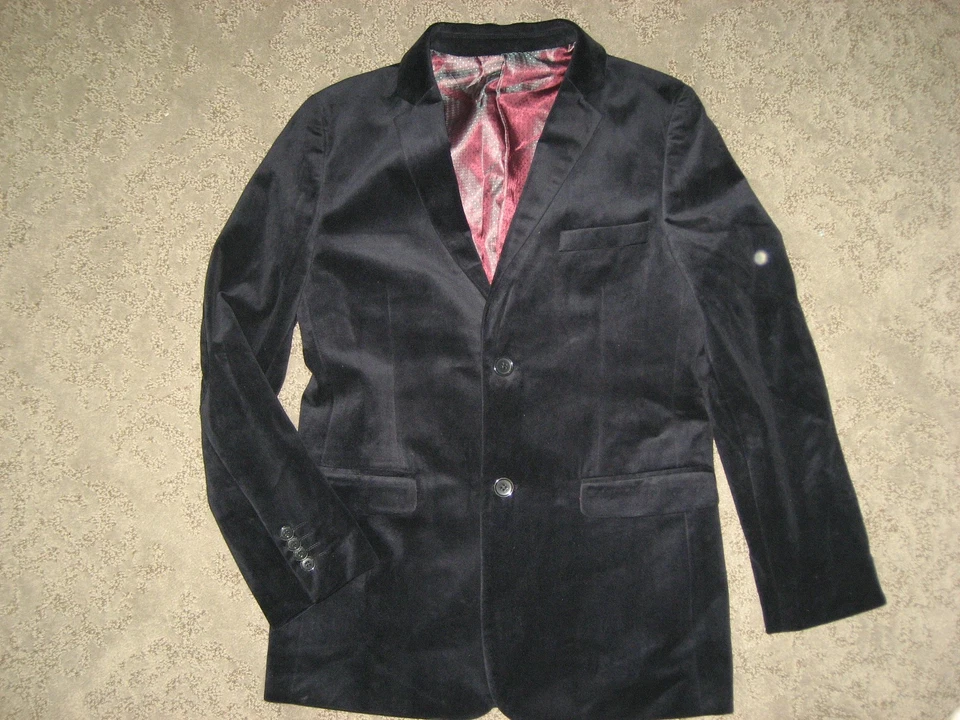 Chicos Isaac Mizrahi 2 Botones Vestido Traje Chaqueta Blazer Azul Terciopelo 16 Forrado Foto 1 de 1