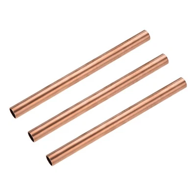 Copper Round Tube 15mm OD 1mm Wall Thickness 200mm Length Pipe Tubing 3Pcs - Image 1 of 3