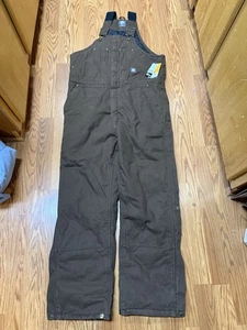 Berne Workwear Men Insulated Duck Bib Overalls ZIPPER LEG & FRONT Large Tall NWT - Picture 1 of 14