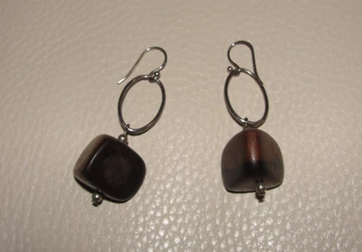 Pendientes SILPADA PLATA ESTERLINA MADERA ÉBANO~#W1364~RETIRADOS~¡NUEVOS! Foto 1 de 4