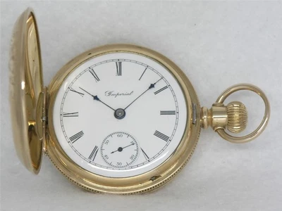 VERY RARE 18S HAMILTON 923 CANADIAN IMPERIAL 14K GOLD FILL POCKETWATCH, RUNNING! - Image 1 of 4