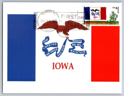 #4291 Flags of our Nation Iowa FDC Maxi Card - Image 1 of 2