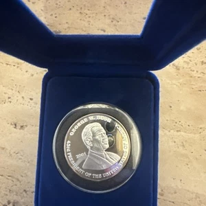 2001 Election George W Bush & Al Gore Proof 1 One Ounce .999 Silver Medal W/COA - Picture 1 of 5