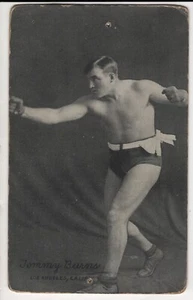 RARE! 1921 TOMMY BURNS  Boxing Exhibit Arcade Card Postcard - Picture 1 of 2