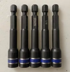 Irwin 1837546 Impact Nutsetters Lobular Design Mag 1/4" x 2-9/16" 5pcs. - Picture 1 of 2